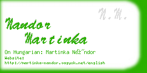 nandor martinka business card